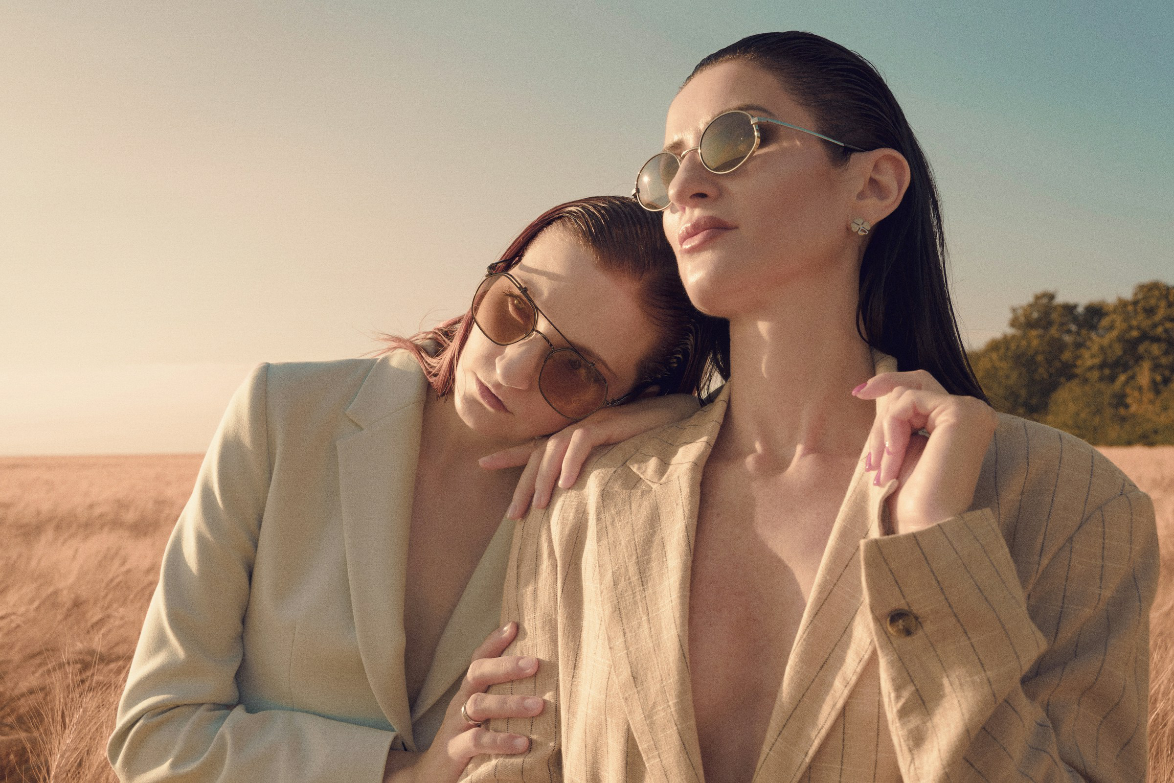 2 women on wheat field